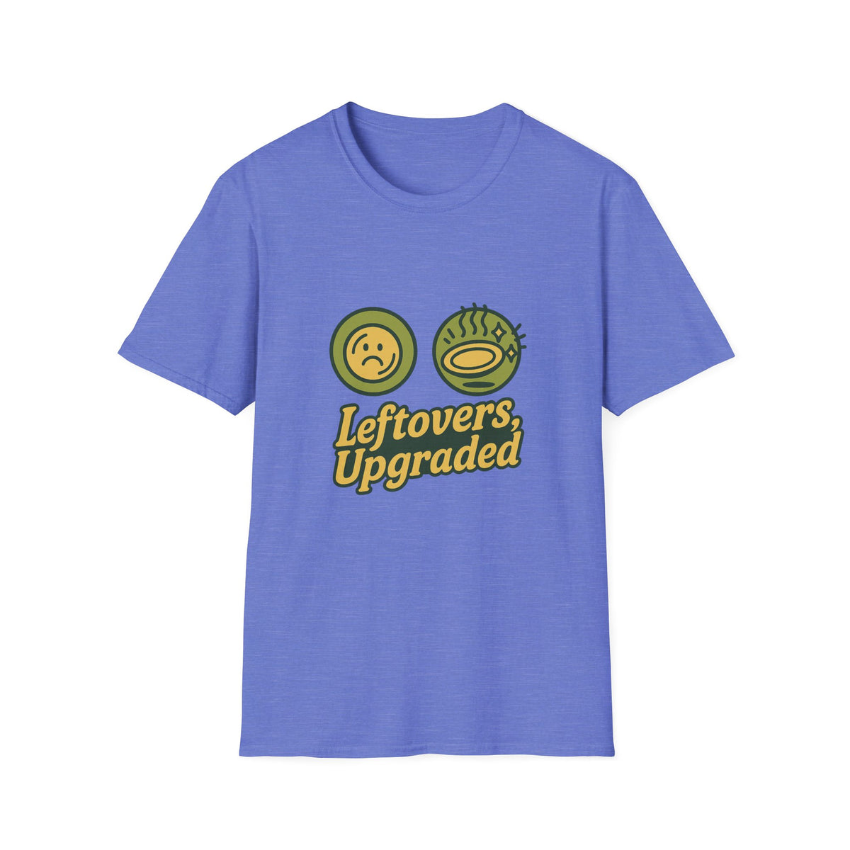 Leftovers Upgraded T-Shirt — Funny Foodie Tee with Soup & Smiley Icons - Trending Now - September 2026