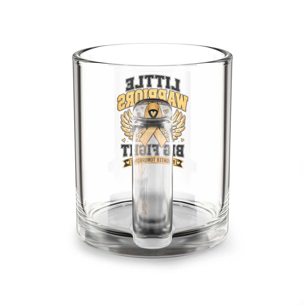 Little Warriors Big Fight Childhood  Cancer Awareness Glass Mug