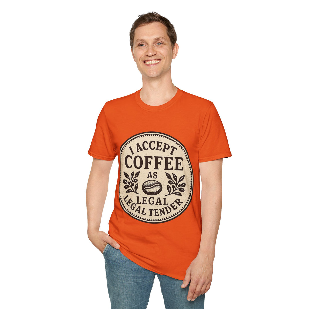 I Accept Coffee Legal Tender Graphic Tee, Funny Vintage Cafe Badge T-Shirt - Trending Now - September 2026