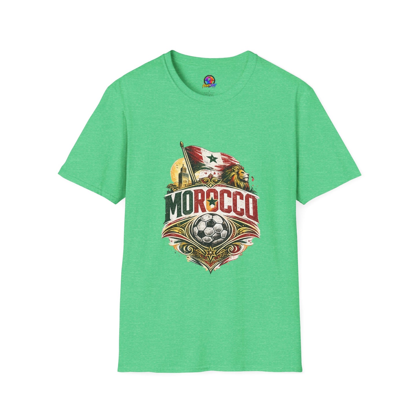 Morocco Soccer T-Shirt — Vintage Flag & Lion Football Tee