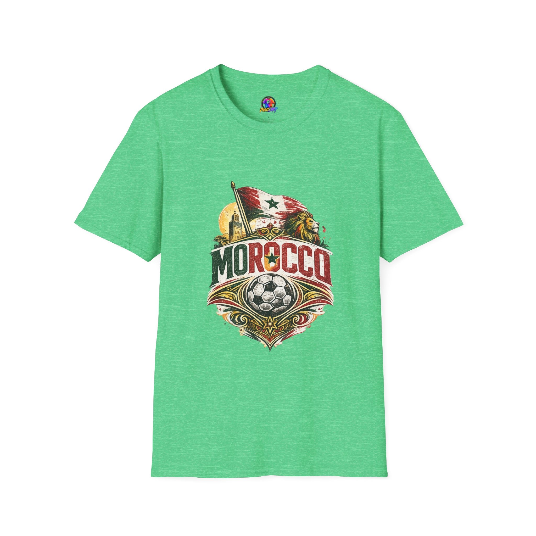 Morocco Soccer T-Shirt — Vintage Flag & Lion Football Tee