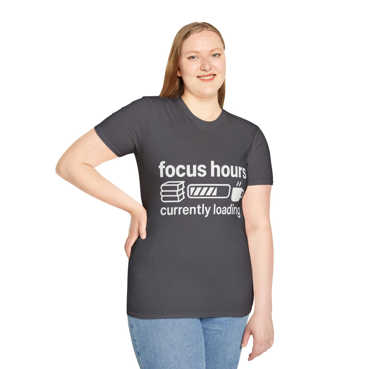 Focus Hours T-Shirt — "Focus Hours Currently Loading" Graphic Tee for Productivity & Remote Work - Trending Now - August 2026 Trends - Everyday T-Shirt