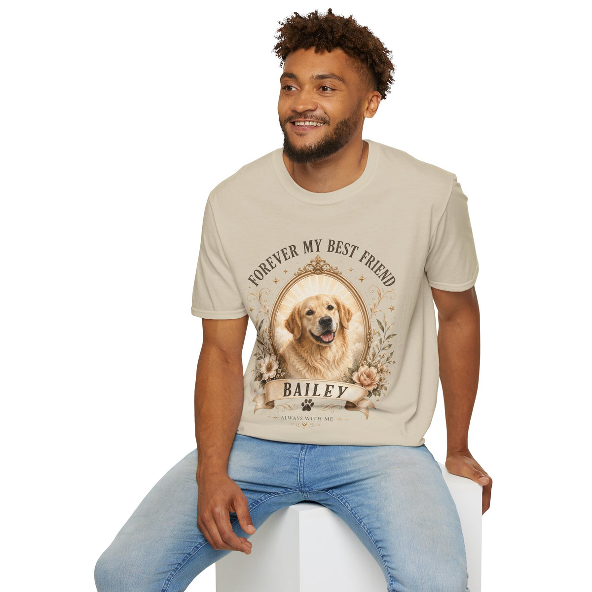 Dog Memorial T-Shirt — "Forever My Best Friend" Personalized Pet Tribute