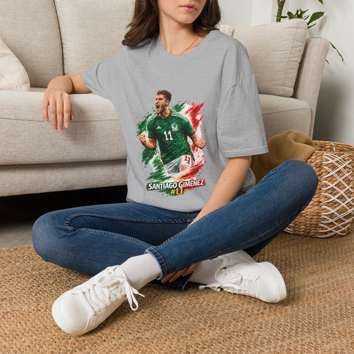 Mexico Soccer Jersey T-Shirt — Santiago Giménez Mexico #11 Fan Tee