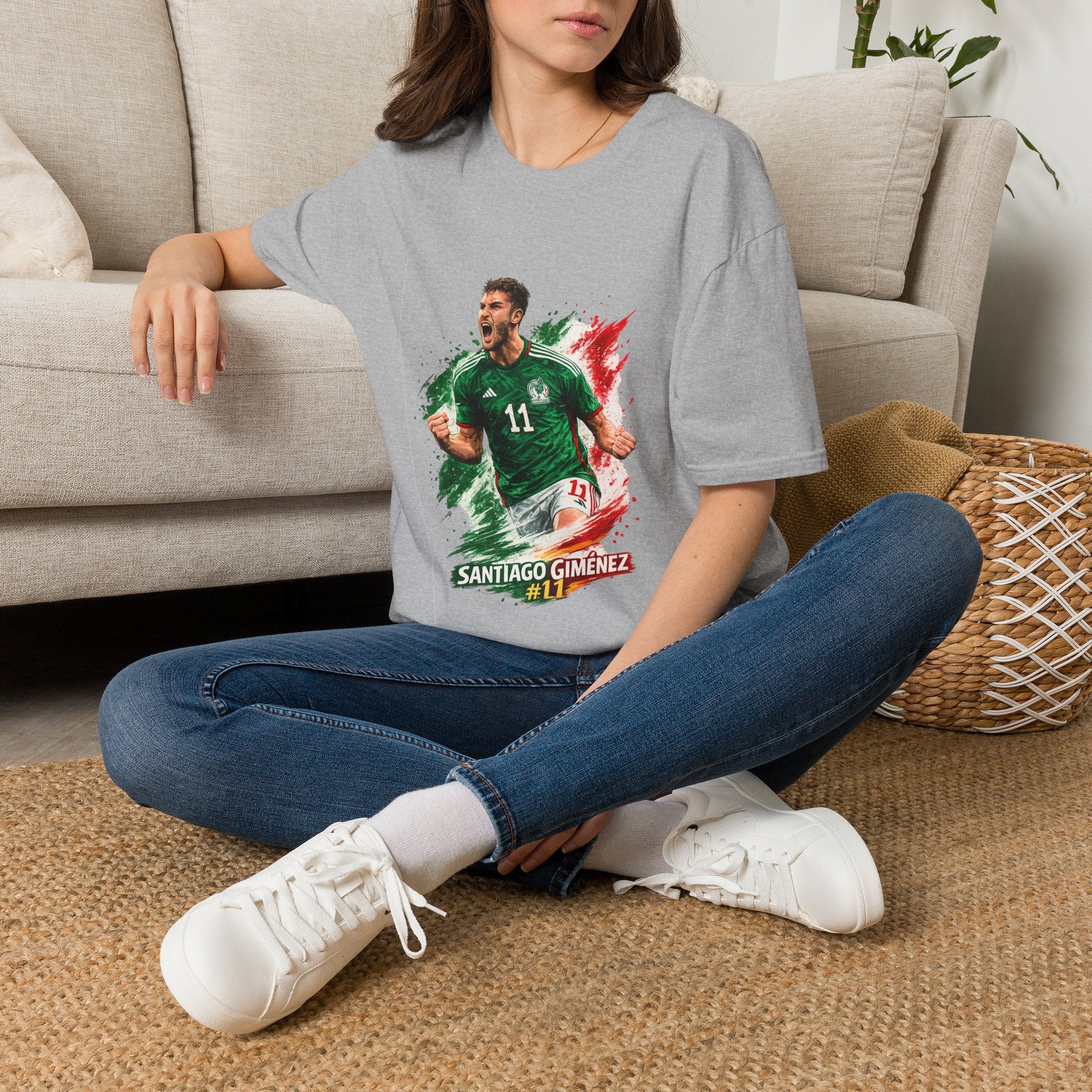 Mexico Soccer Jersey T-Shirt — Santiago Giménez Mexico #11 Fan Tee