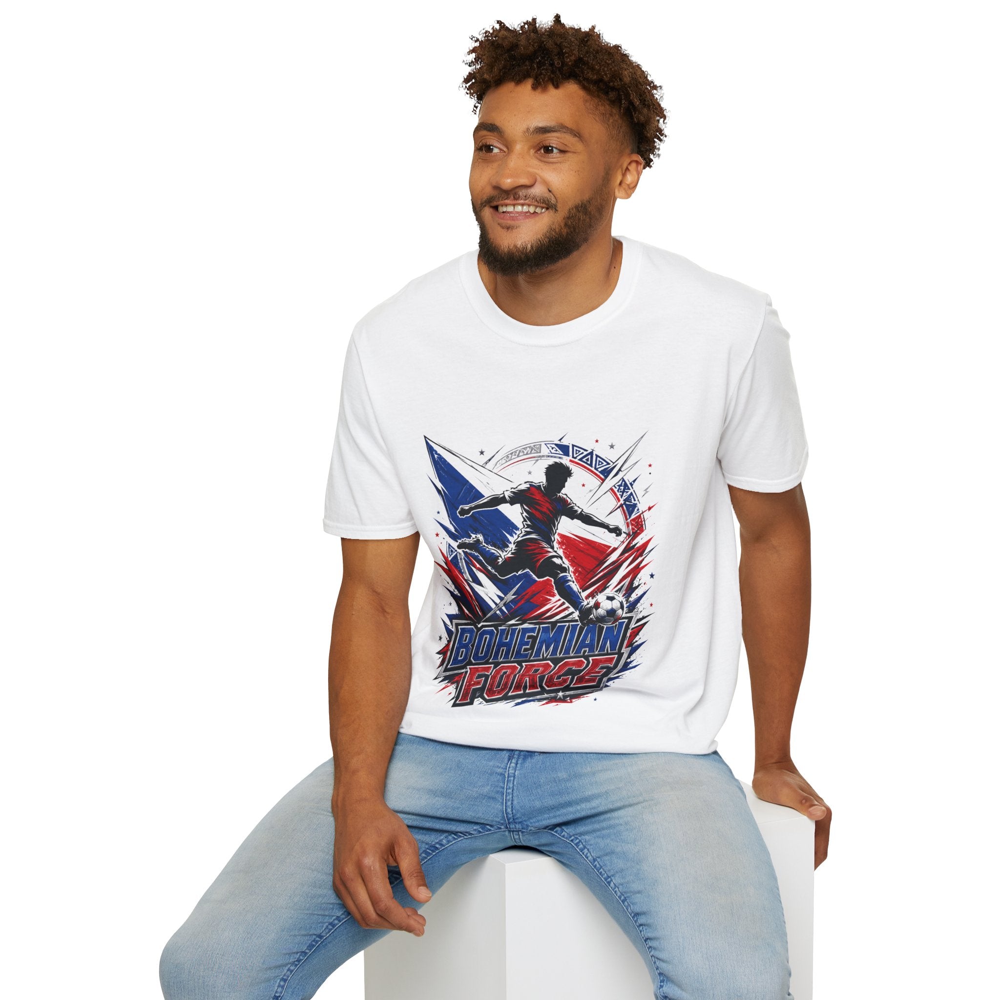Czechia Bohemian Force Graphic T‑Shirt — Energetic Soccer Player Silhouette