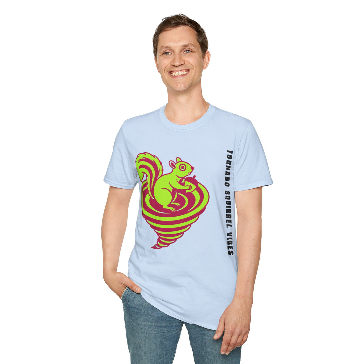 Squirrel Tornado T‑Shirt — Neon Retro Squirrel Whirl Graphic Tee - Trending Now - September 2026