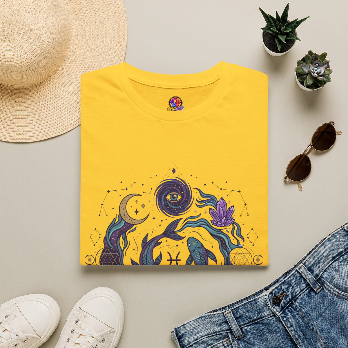 Pisces Mystic Vibes T-Shirt — Astrology Zodiac Tee with 'My vibe is mystical'