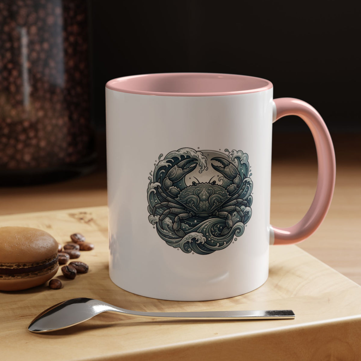 Cancer Zodiac Crab Ocean Crest Accent Coffee Mug