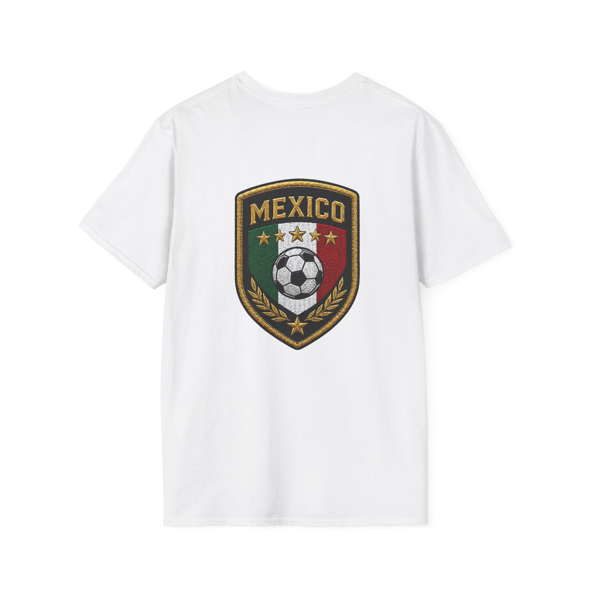 Verde Fuego Mexico Soccer T-Shirt — Dynamic Player Silhouette Football Tee