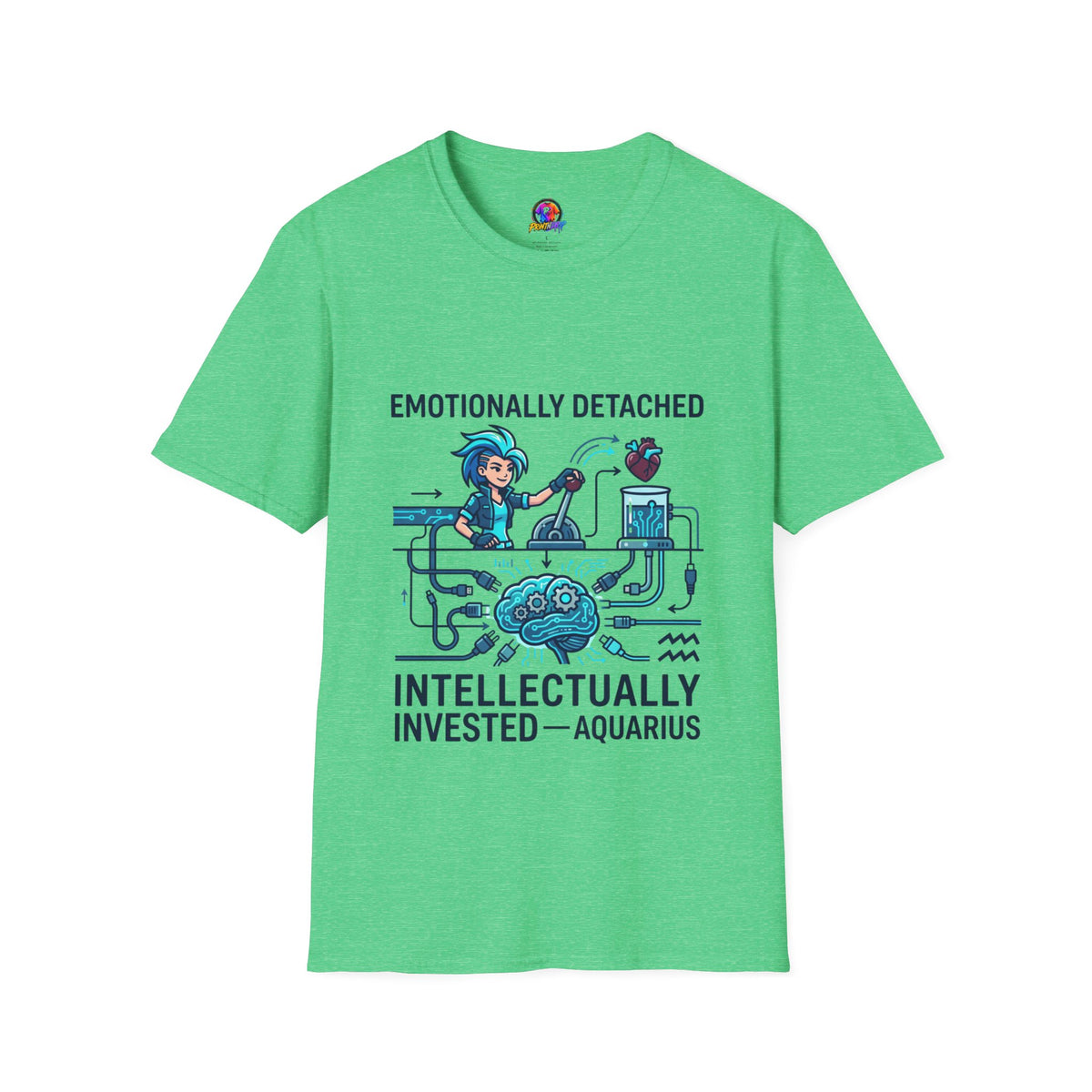 Aquarius Zodiac Emotionally Detached, Intellectually Invested T-Shirt — Aquarian Graphic Tee