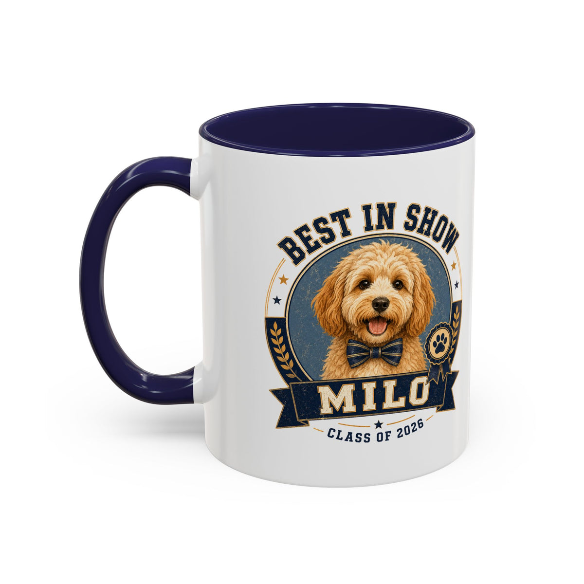 Milo Bailey Dog Dad Mom Best in Show Milo Coffee Mug — Personalized Dog Lover Gift (Class of 2026)