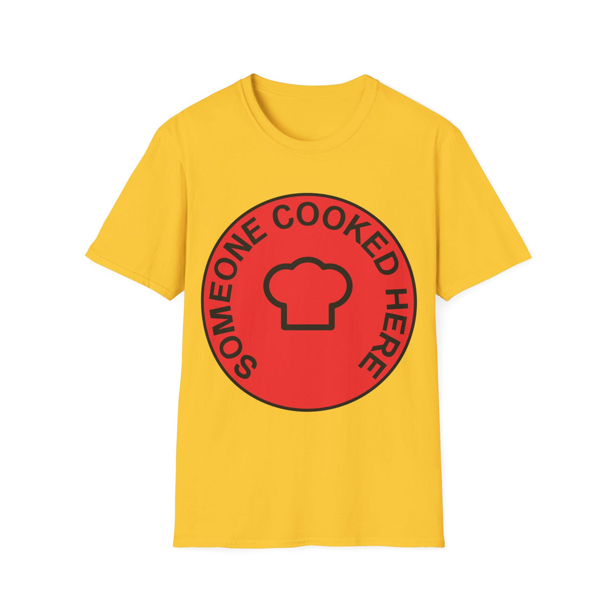 Someone Cooked Here Red Badge Tee - Funny Retro Chef Graphic T-Shirt - Trending Now - September 2026
