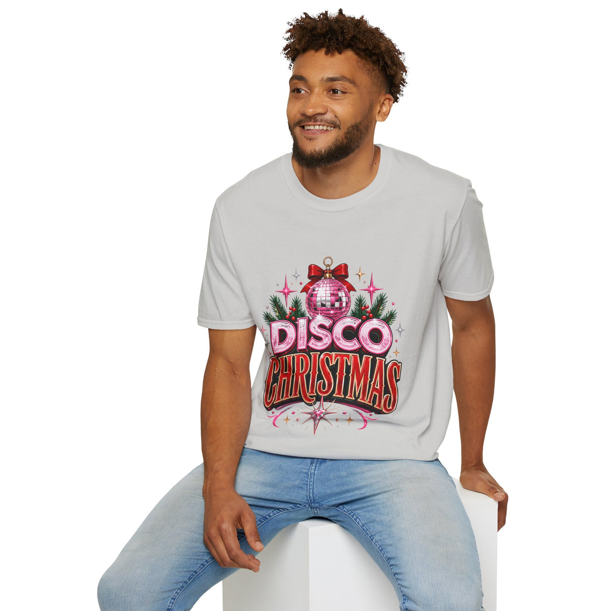 Disco Christmas T-Shirt — Retro Glitter Ornament Holiday Tee