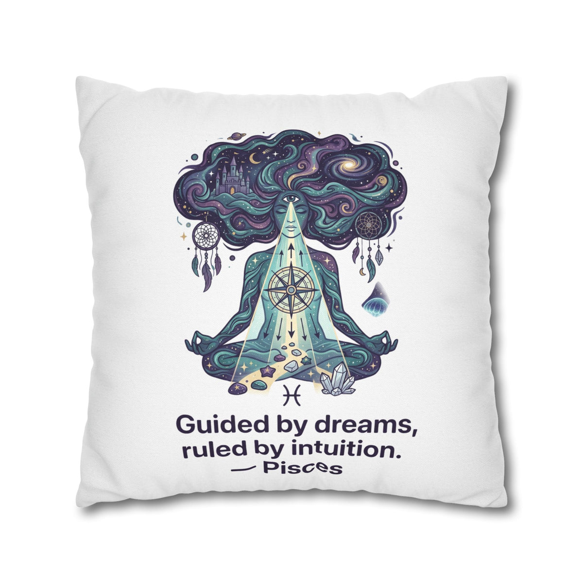 Pisces Meditation Pillowcase — "Guided by dreams, ruled by intuition"
