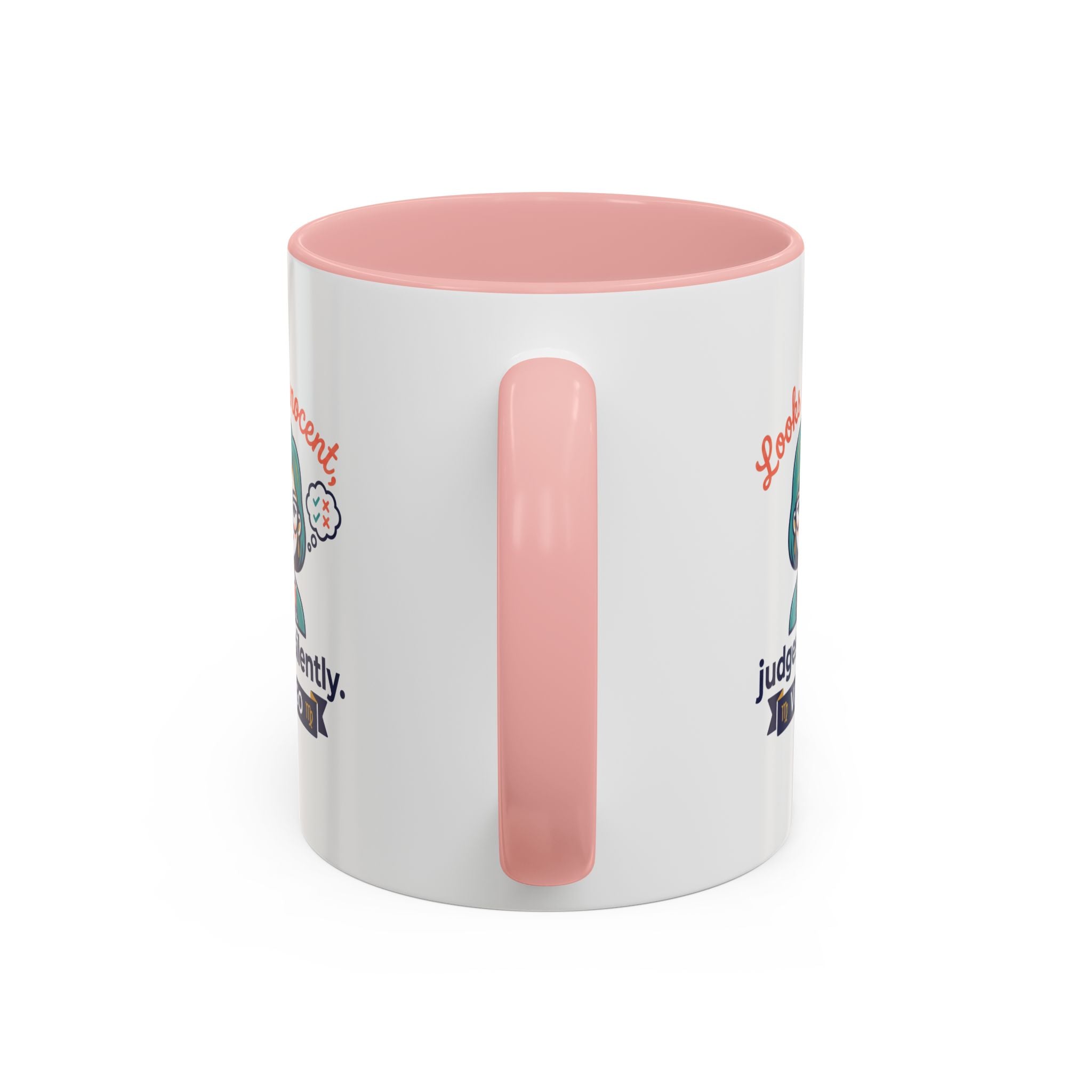 Virgo Accent Coffee Mug - "Looks Innocent, Judges Silently" Zodiac Astrology Gift