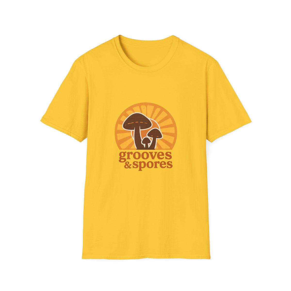 Vintage Mushroom T-Shirt — 'Grooves & Spores' Retro Psychedelic Tee - Trending Now - August 2026