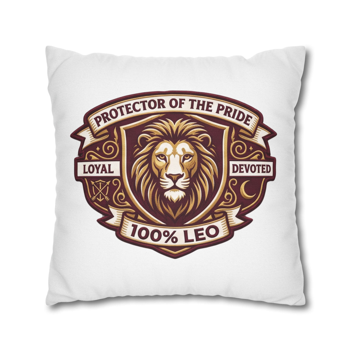 Leo Zodiac Loyal Devoted Spun Polyester Square Pillowcase