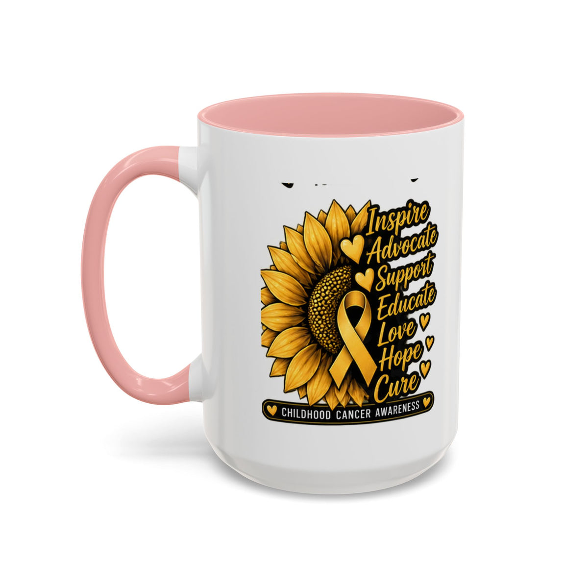 Childhood Cancer Awareness Sunflower Accent Coffee Mug (11/15oz)