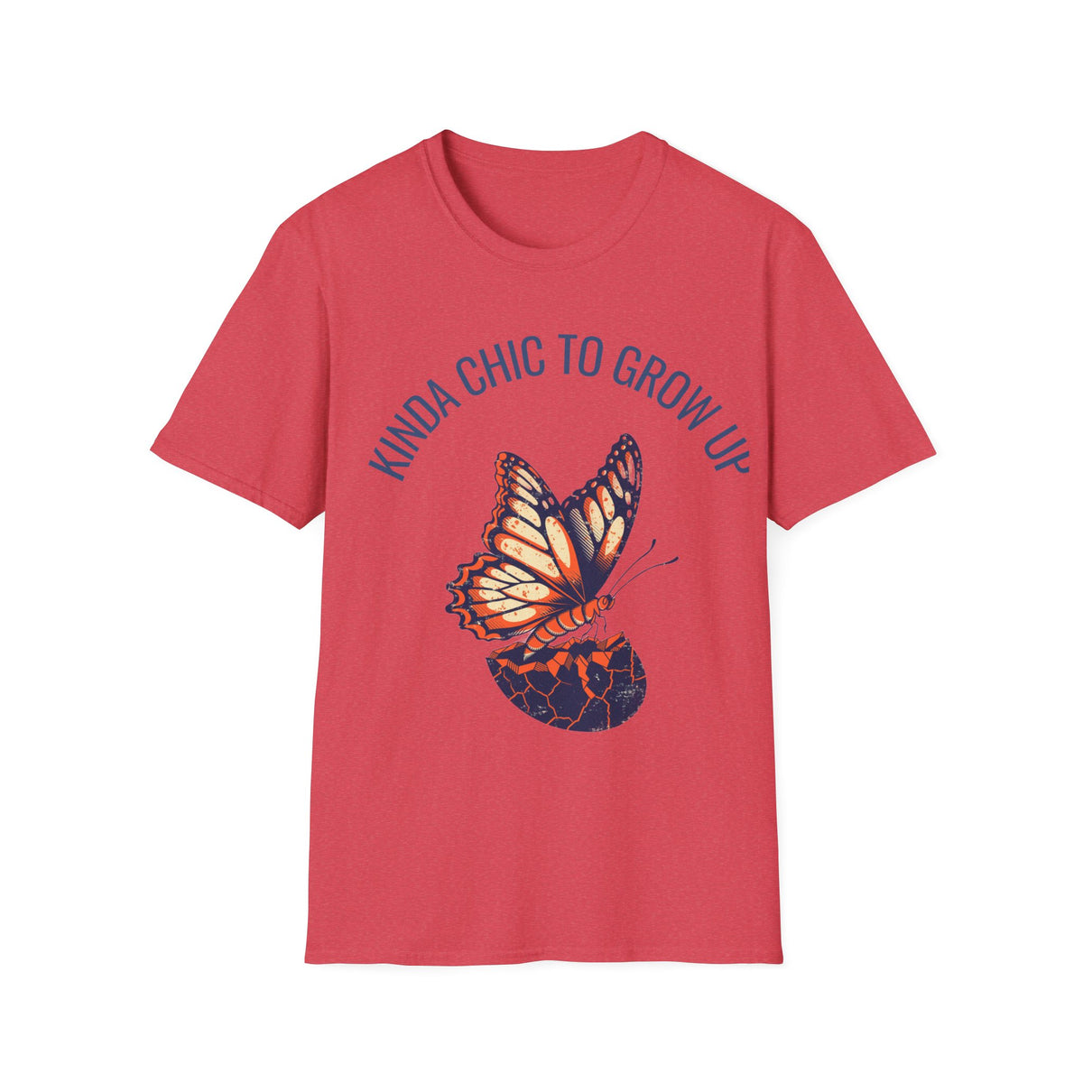 "Kinda Chic To Grow Up" Monarch Butterfly Graphic Tee - Aesthetic Inspirational White T-Shirt - Trending Now - September 2026