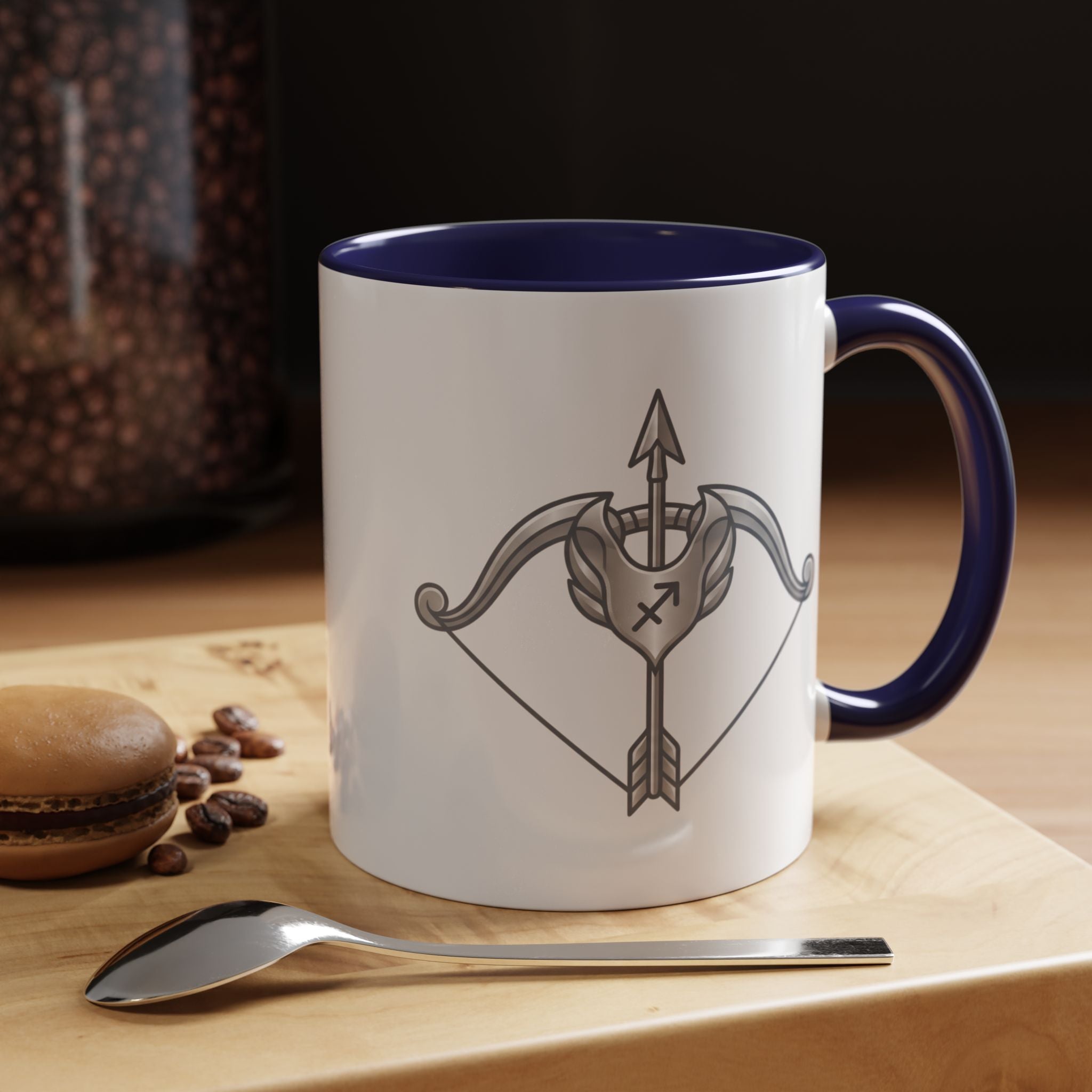 Sagittarius Bow & Arrow Accent Coffee Mug – Zodiac Sagittarius Astrology Gift