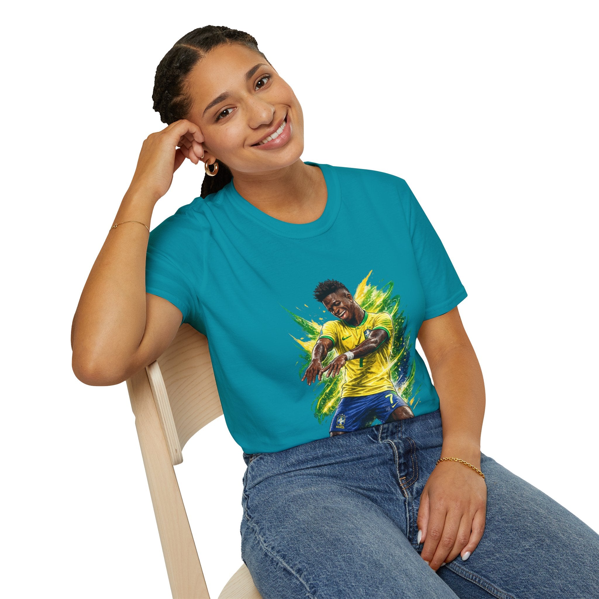 Brazil  Soccer Celebration T-Shirt — Brazilian Football Player Artwork
