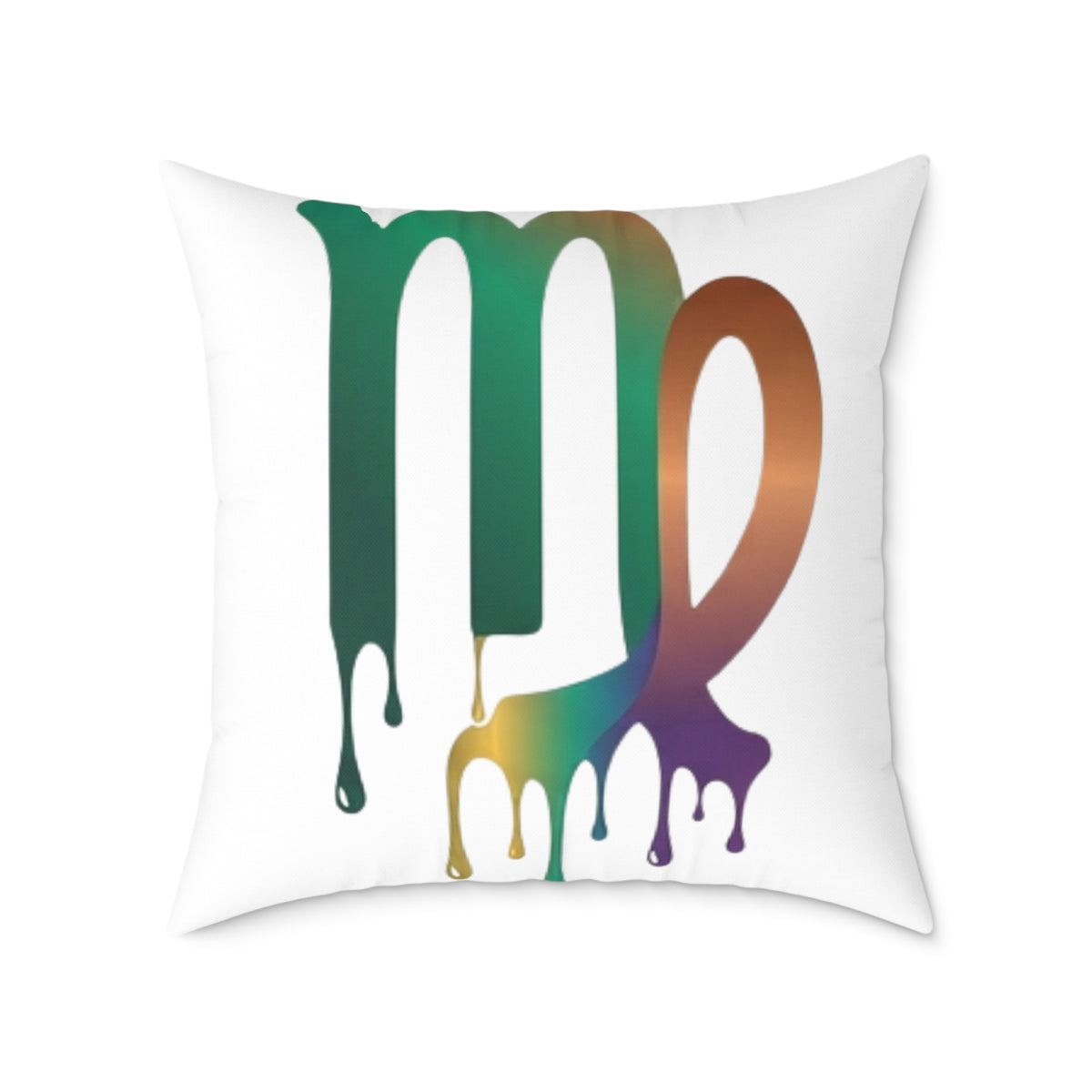 Dripping Virgo Zodiac Square Poly Canvas Pillow