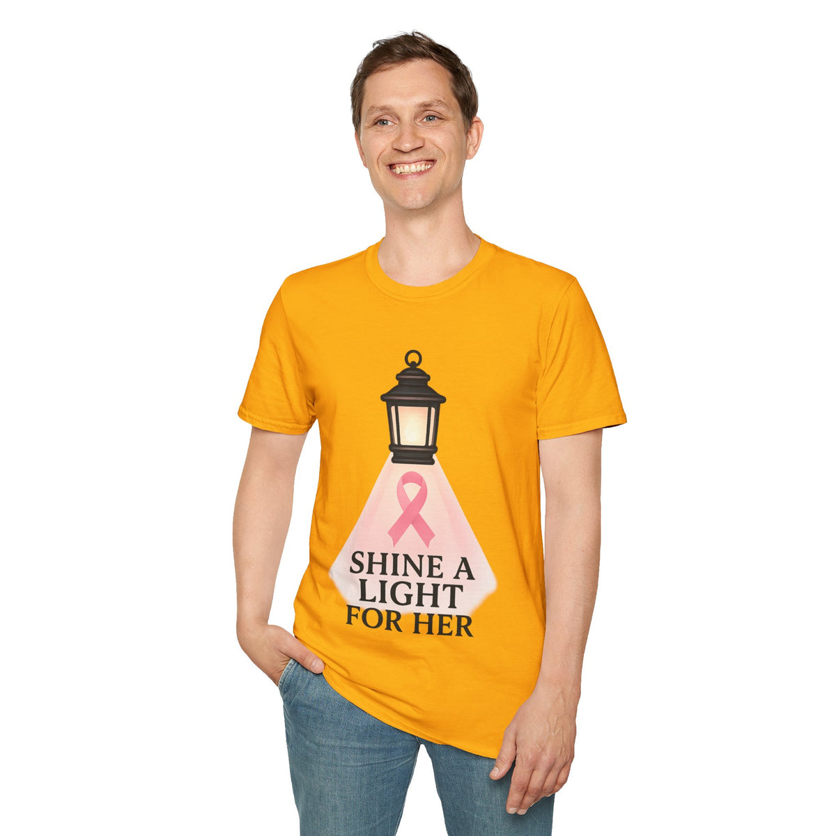 Shine A Light For Her Pink Ribbon Lantern T-Shirt, Breast Cancer Support Tee - Trending Now - September 2026