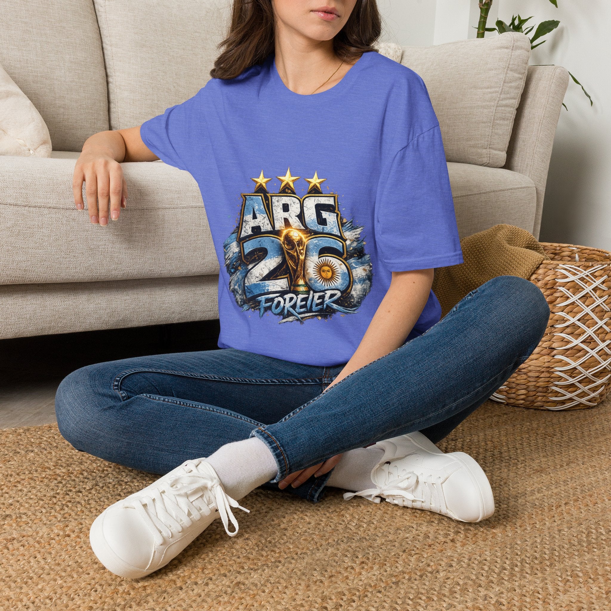 Argentina 26 Forever T‑Shirt — ARG Soccer World Cup 3‑Star Fan Tee