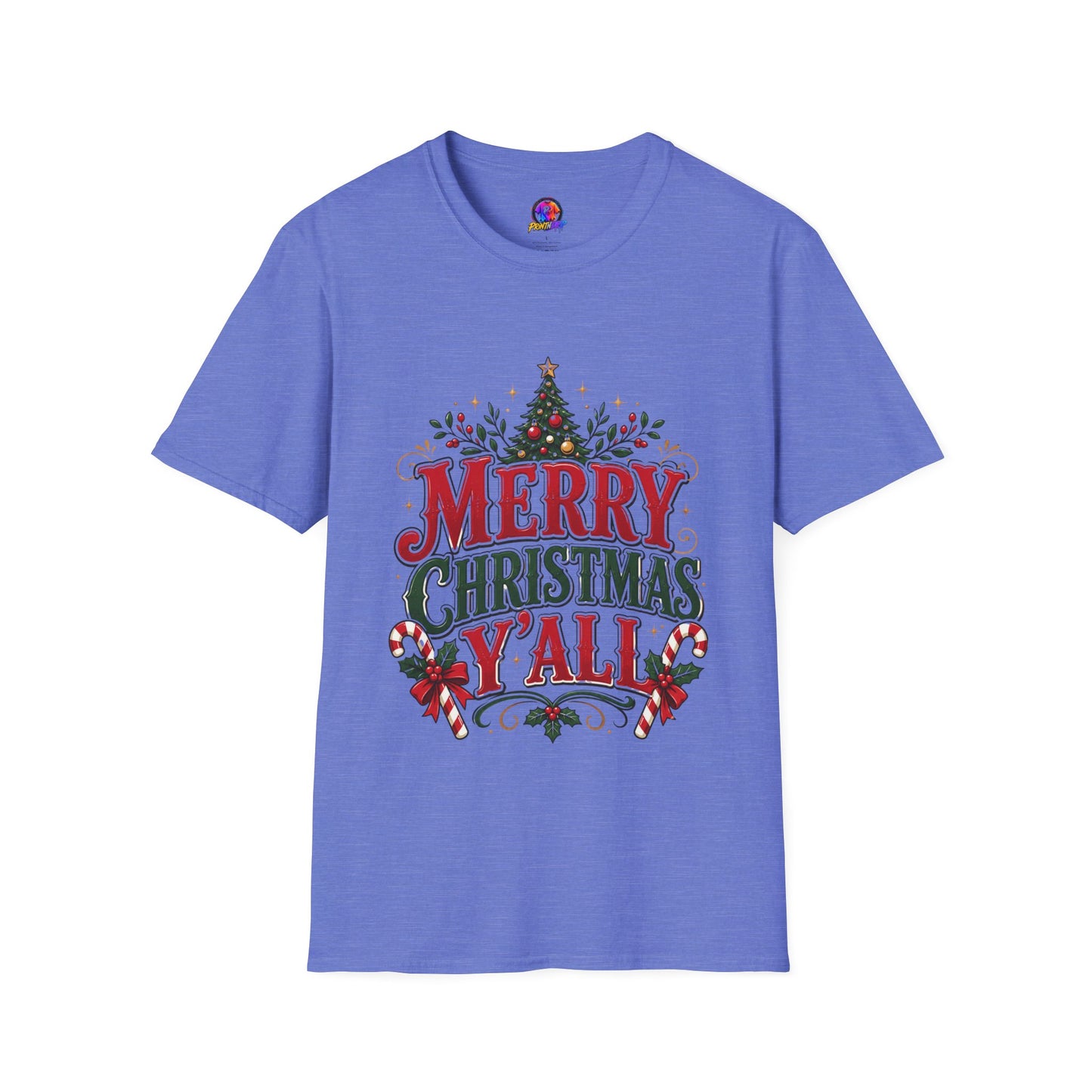 Merry Christmas Y'all T-Shirt — Festive Holiday Tree Tee