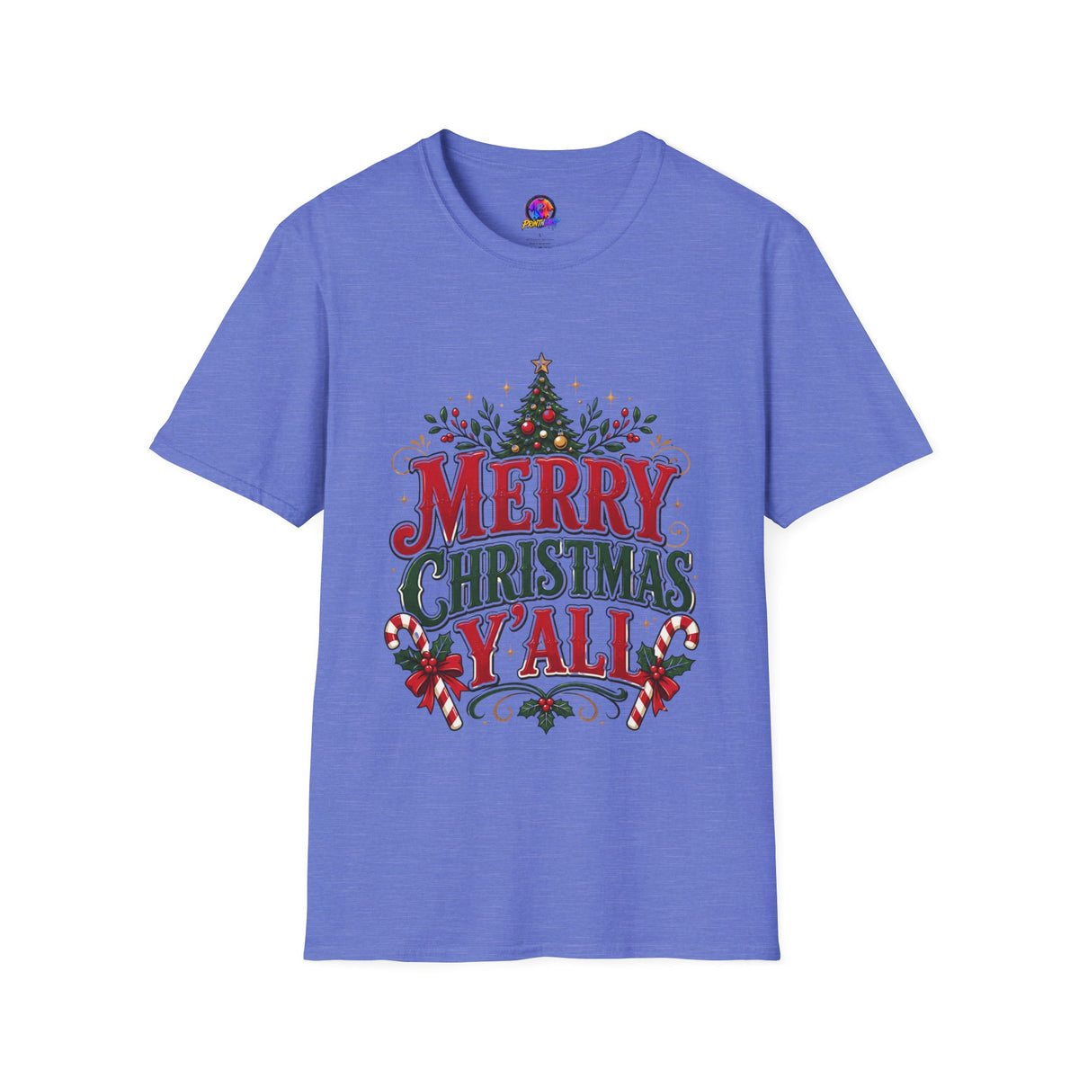 Merry Christmas Y'all T-Shirt — Festive Holiday Tree Tee