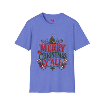 Merry Christmas Y'all T-Shirt — Festive Holiday Tree Tee