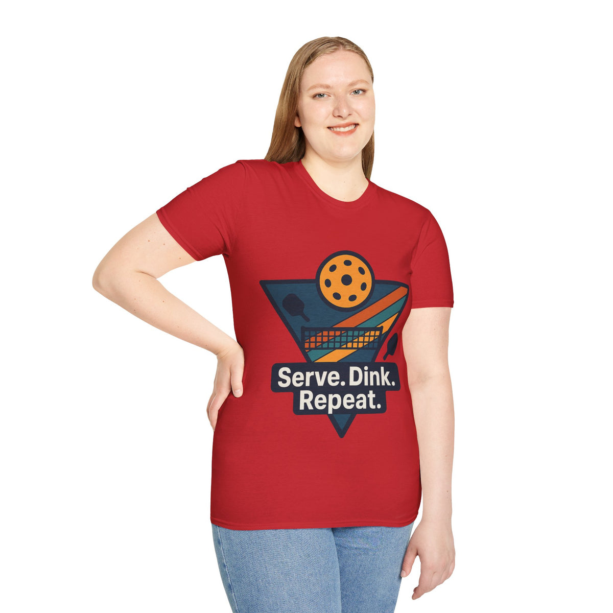 Pickleball T-Shirt — Retro Paddle & Ball Design with “Serve. Dink. Repeat.” Slogan - Trending Now - August 2026