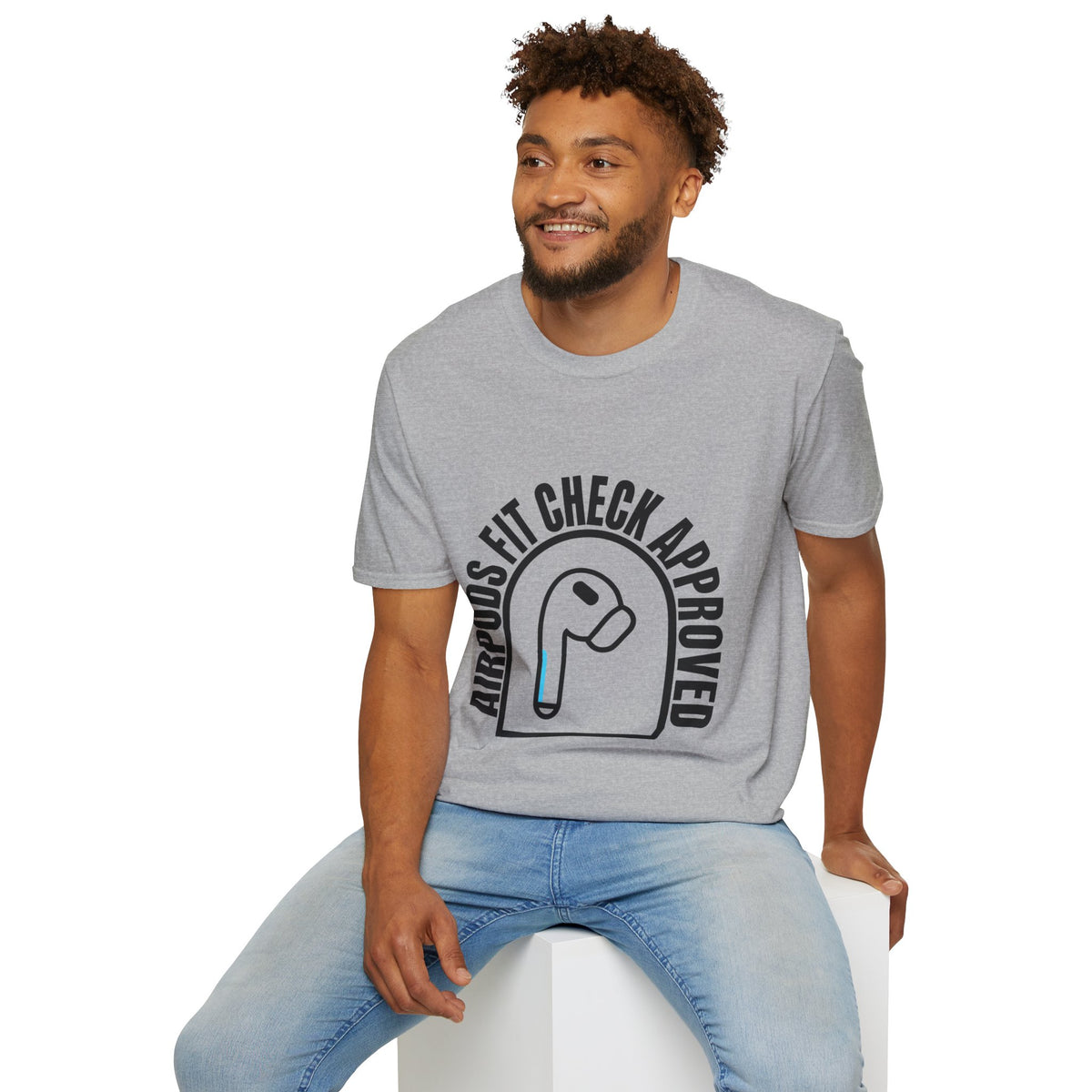 AirPods Fit Check Approved Tee — Funny Wireless Earbud Logo T-Shirt - Trending Now - August 2026