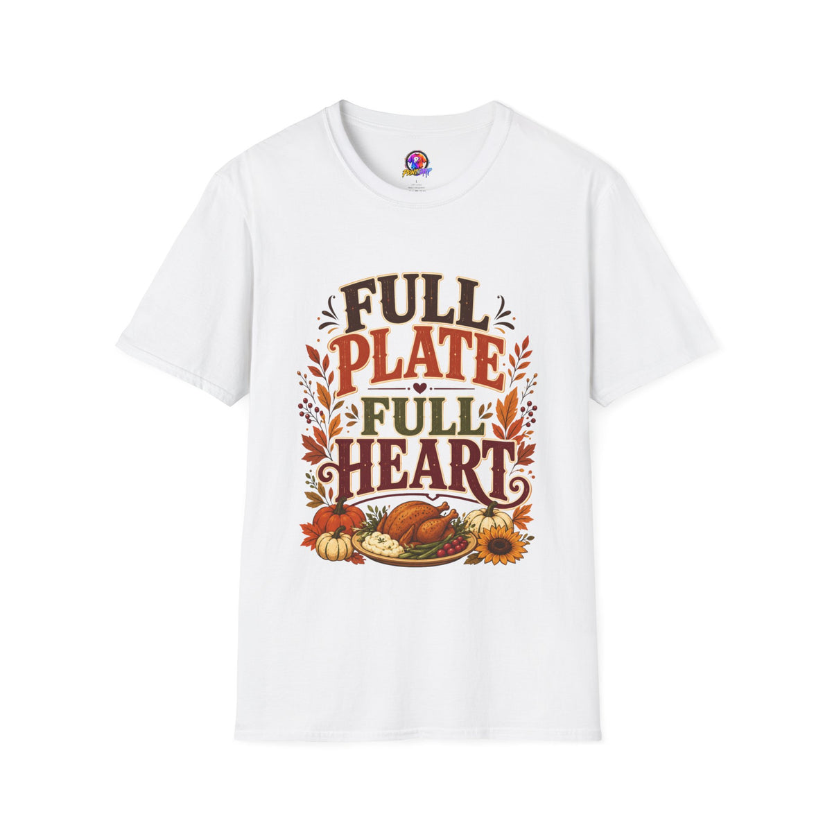 Thanksgiving T-Shirt - "Full Plate Full Heart" Fall Harvest Tee