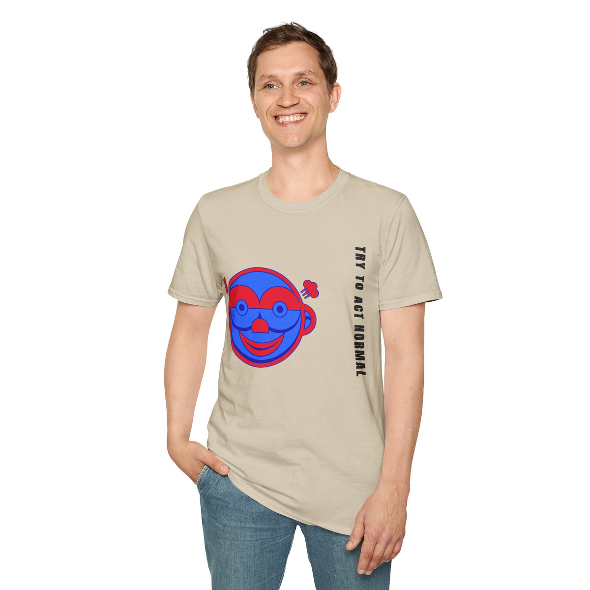 Peekaboo Monkey T-Shirt — Retro Red & Blue Cartoon Graphic Tee - Trending Now - September 2026