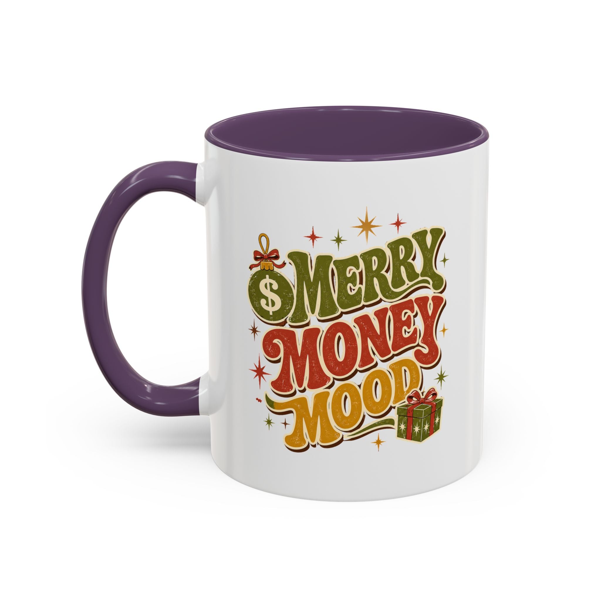 Modern Day Christmas Merry Money Mood Coffee Mug – Holiday Retro Gift Mug