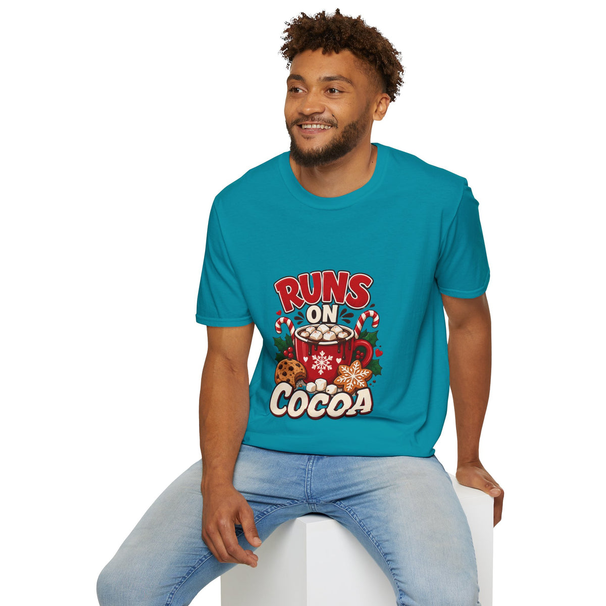 T-Shirt — Runs On Cocoa Holiday Graphic Tee