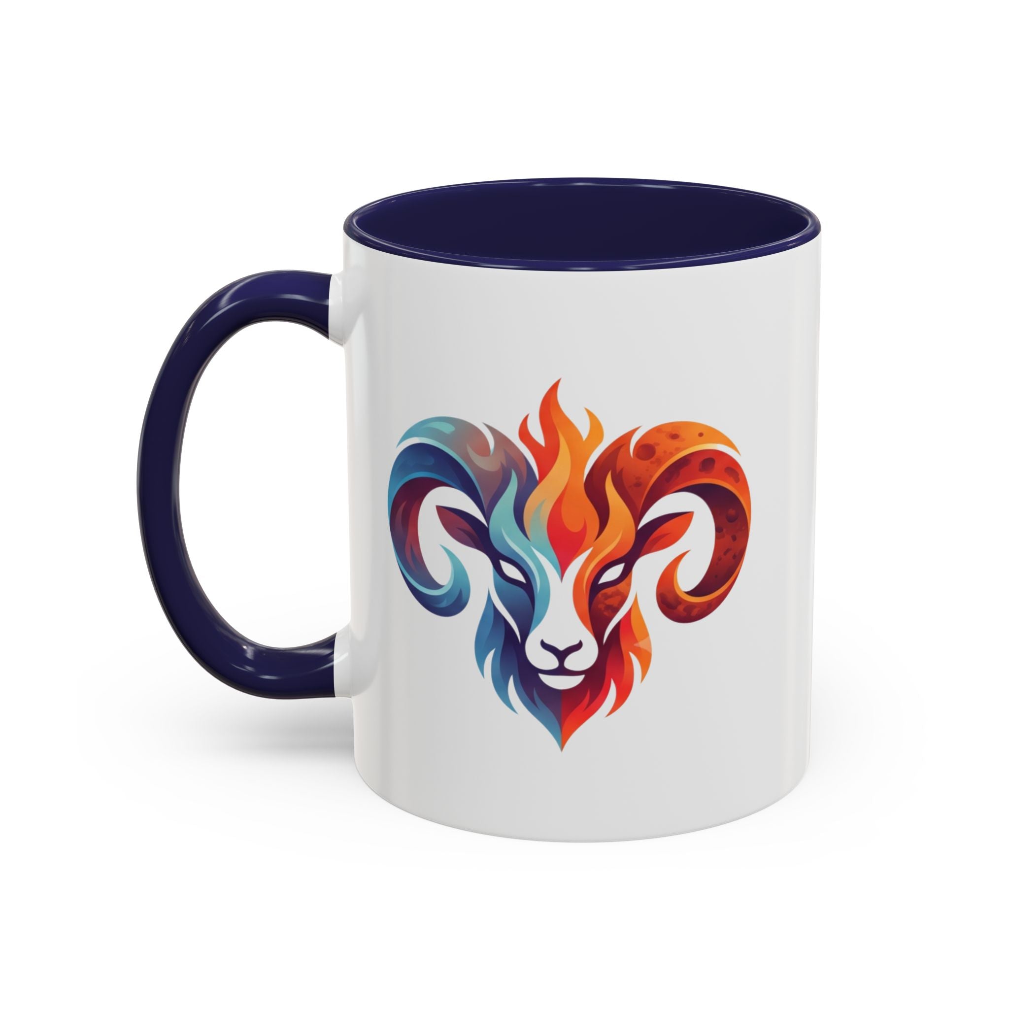 Aries Ram Heart Coffee Mug – Colorful Zodiac Accent Mug