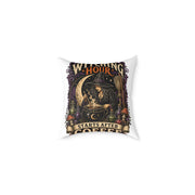 Halloween Witching Hour Pillow — 'Witching Hour Starts After Coffee' Gothic Witch Decorative Cushion