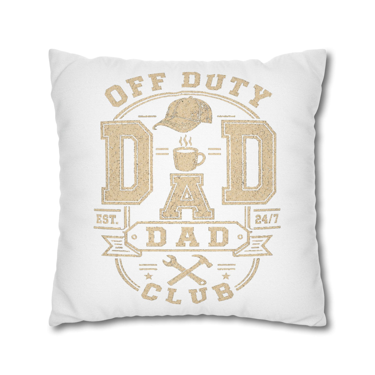 Off Duty Dad Club Throw Pillowcase — 'Off Duty DAD' Decorative Cushion Cover for Father’s Day Milo Bailey Dog Dad Mom