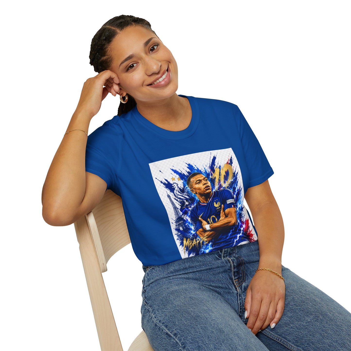 France Mbappé Soccer T-Shirt — #10 Blue Action Portrait Tee