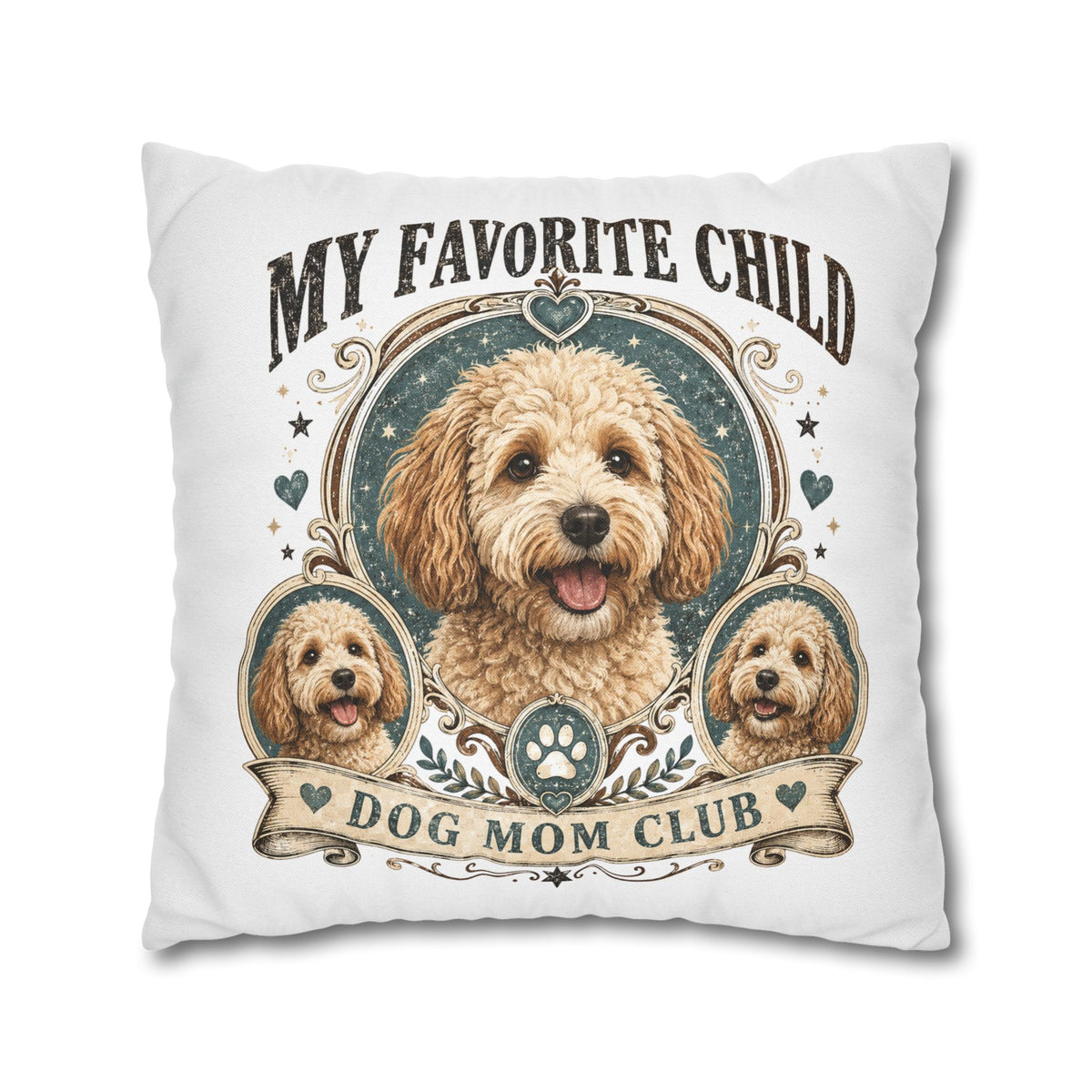 My Favorite Child Dog Mom Club Pillowcase Milo Bailey Dog Dad Mom – Cute Goldendoodle Decorative Pillow Cover