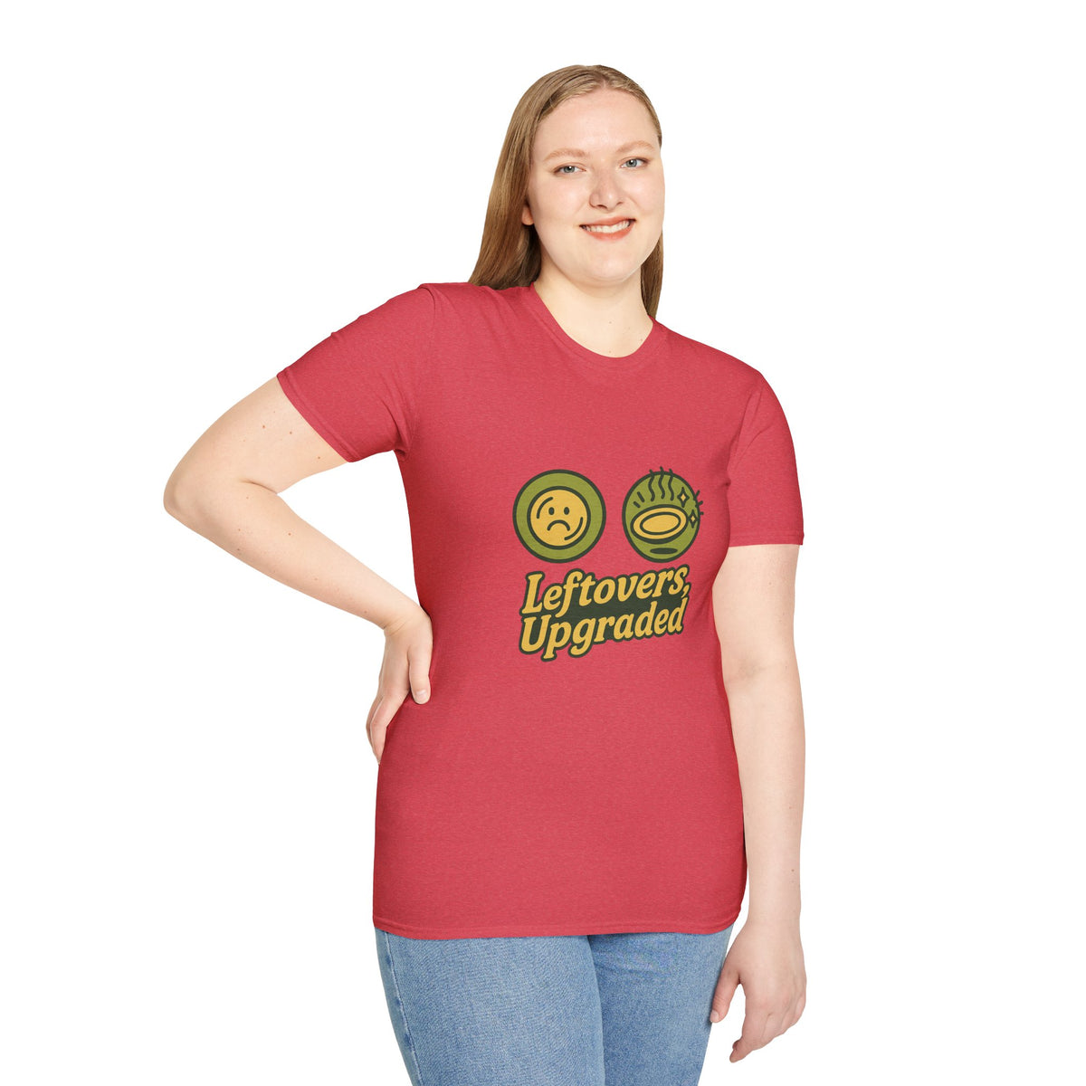 Leftovers Upgraded T-Shirt — Funny Foodie Tee with Soup & Smiley Icons - Trending Now - September 2026