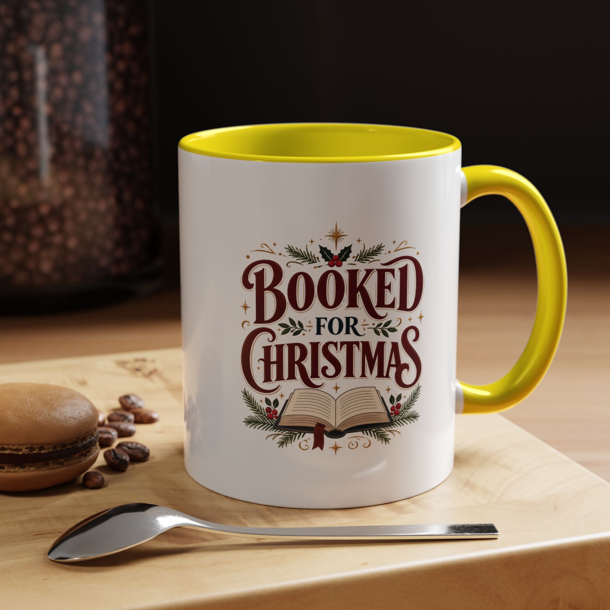 Christmas Booked for Christmas Coffee Mug — Holiday Book Lover Accent Mug