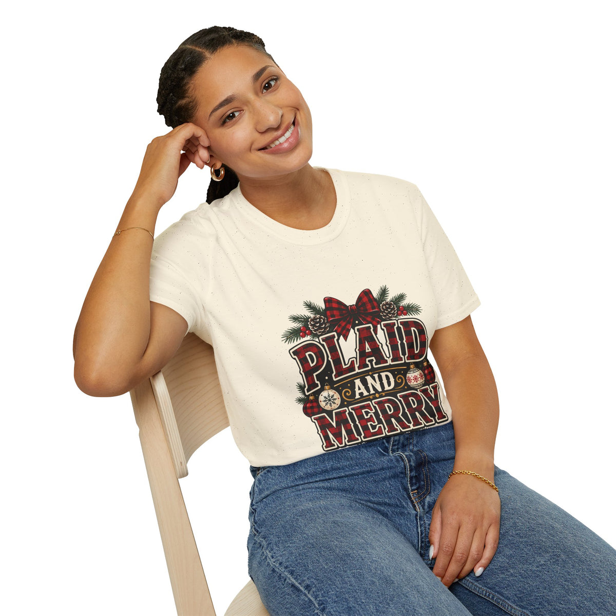 Plaid and Merry Christmas T-Shirt