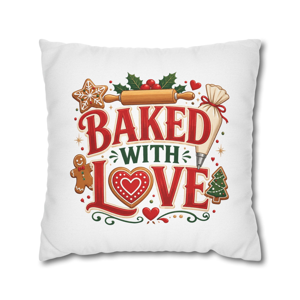 Christmas Baked With Love Holiday Pillowcase - Christmas Baking Decor