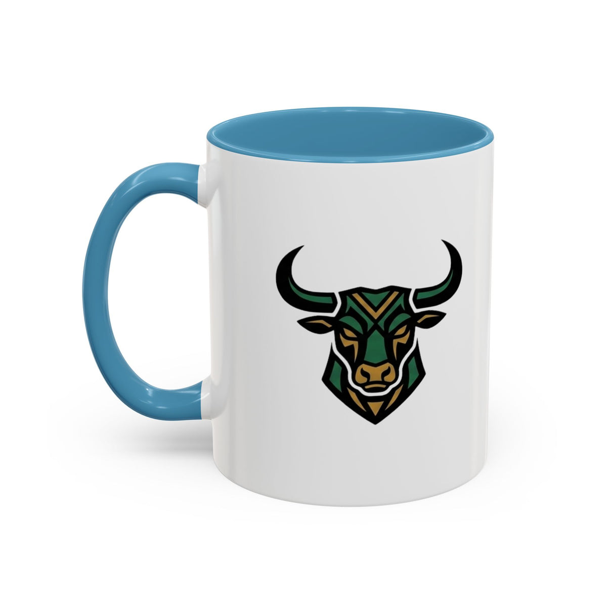 Taurus Geometric Bull Accent Coffee Mug –  Tribal Bull Head Ceramic Mug