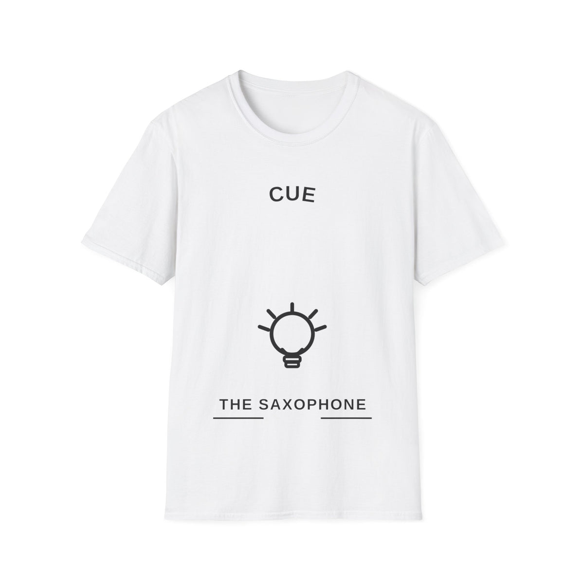 Cue The Saxophone Lightbulb Idea Musical White Graphic Tee - Trending Now - September 2026