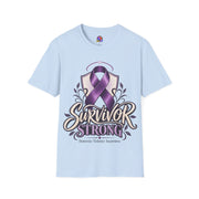 Survivor Strong T-Shirt — Domestic Violence Awareness Purple Ribbon Tee